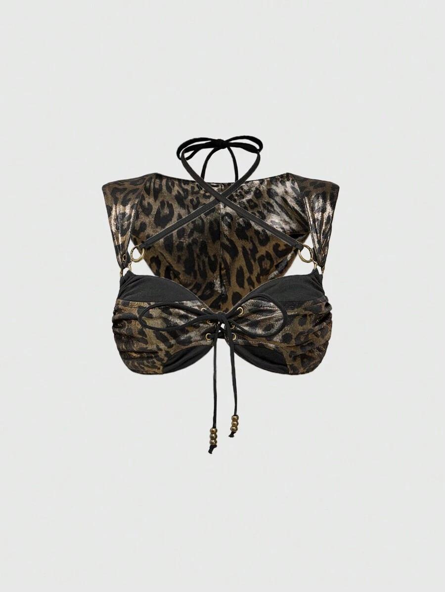 top z kapturem animal print