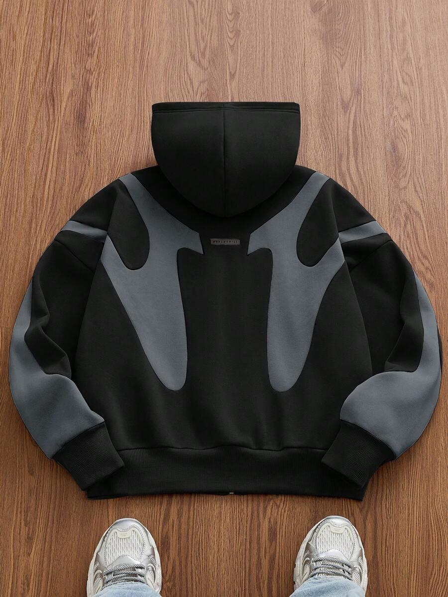 rozpinana bluza z kapturem kontrast