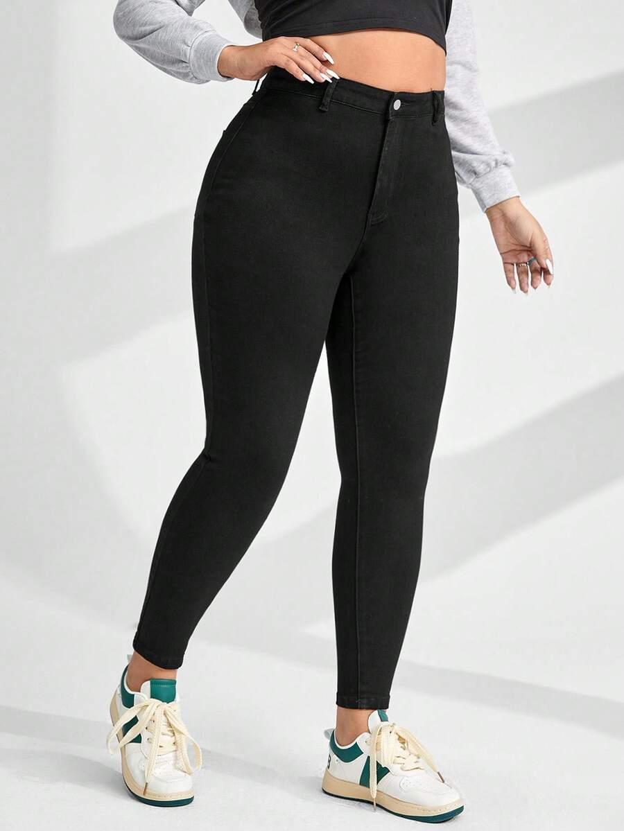 CZARNE SPODNIE JEANS