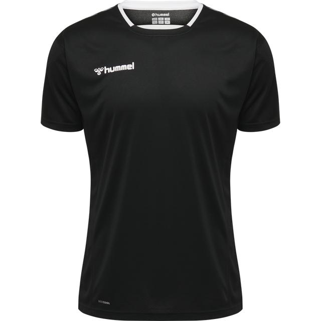 CZARNY SPORTOWY T-SHIRT WSTAWKA KONTRAST LOGO