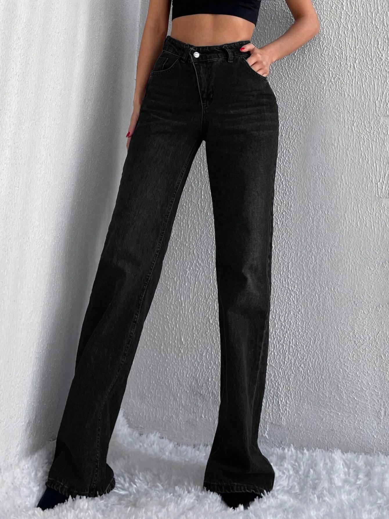 CZARNE SPODNIE JEANS