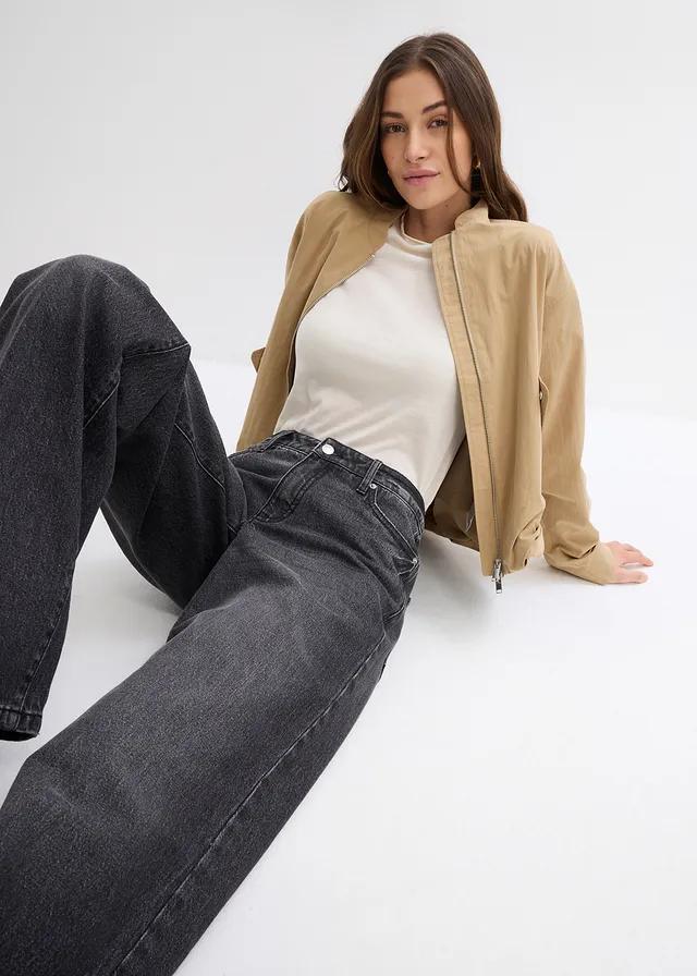 spodnie jeans szeroka nogawka