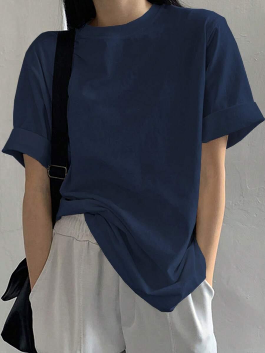 GRANATOWY T-SHIRT BASIC