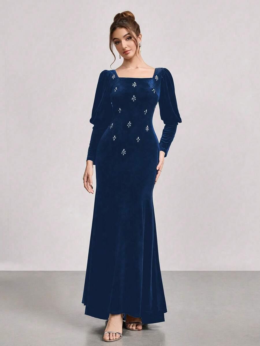SUKIENKA ELEGANCKA MAXI Z KRYSZTAŁKAMI