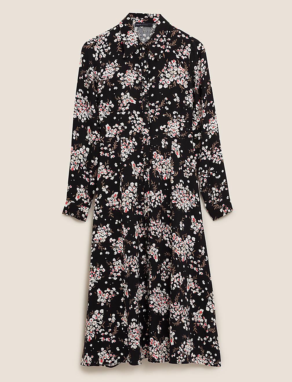 czarna sukienka print T42-4466-Y4