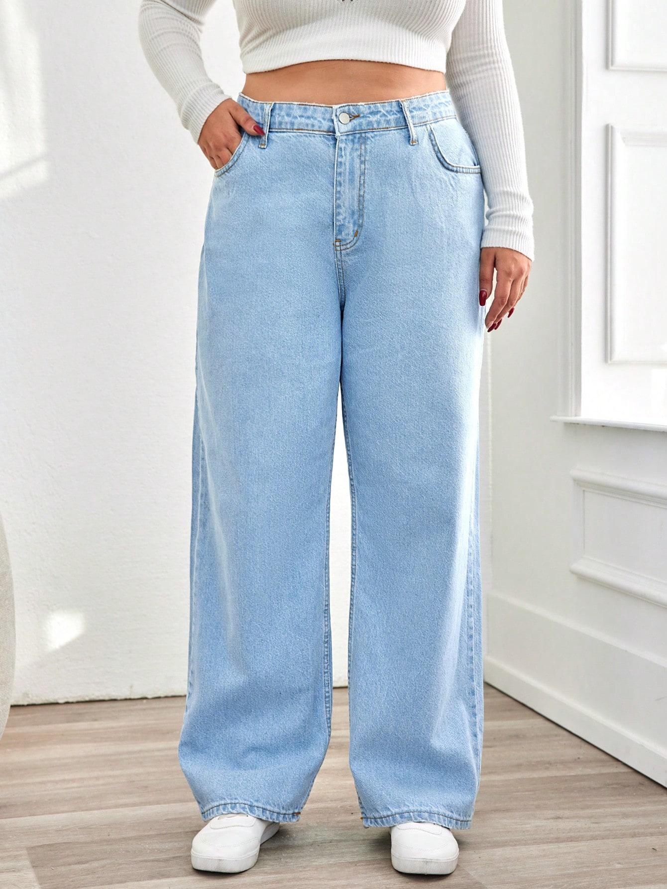 niebieskie szerokie spodnie jeansowe wysoki stan