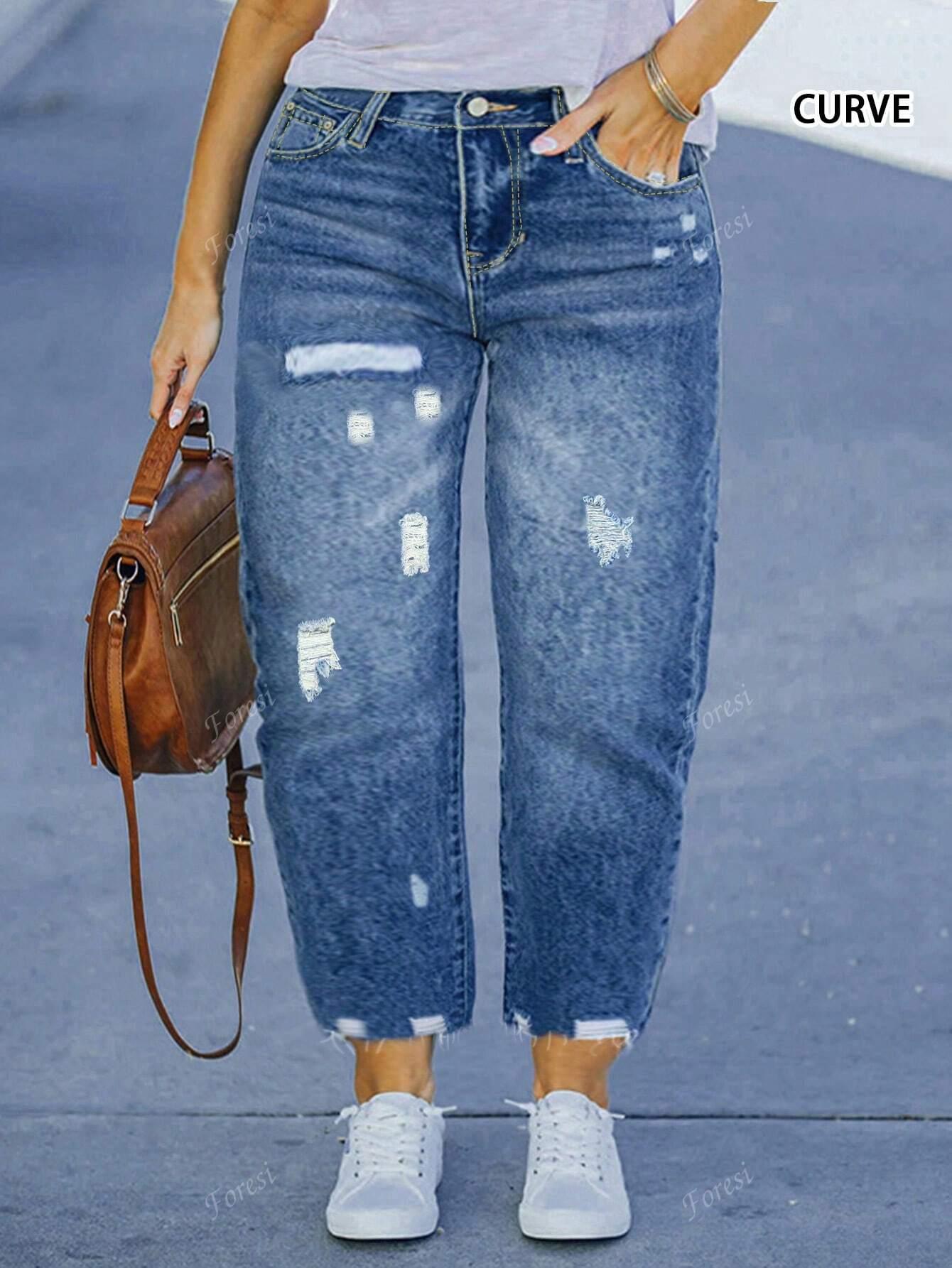 SPODNIE JEANS PRZETARCIA