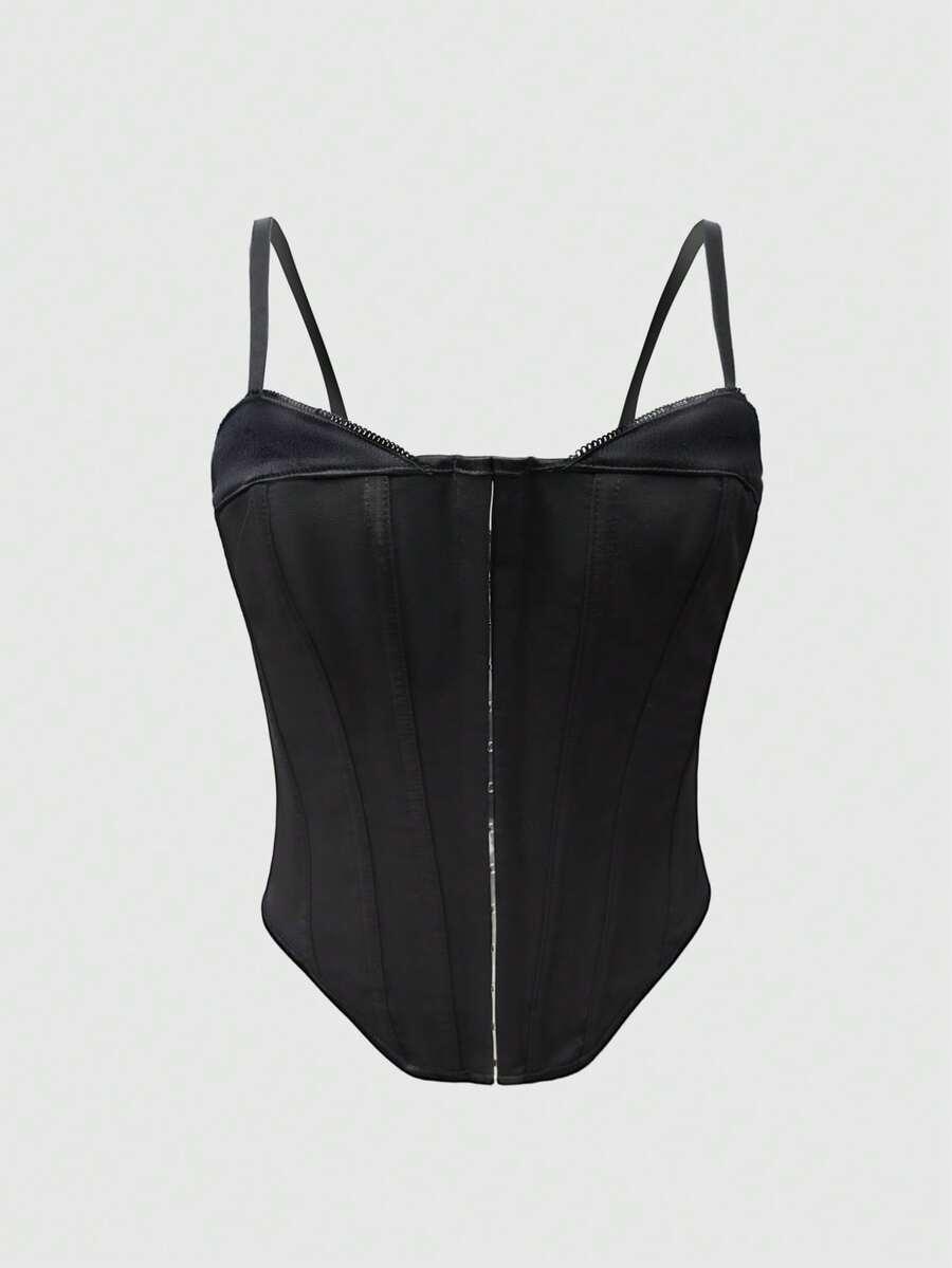 CZARNY TOP GORSET
