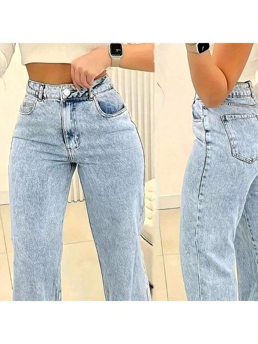 niebieskie spodnie jeans