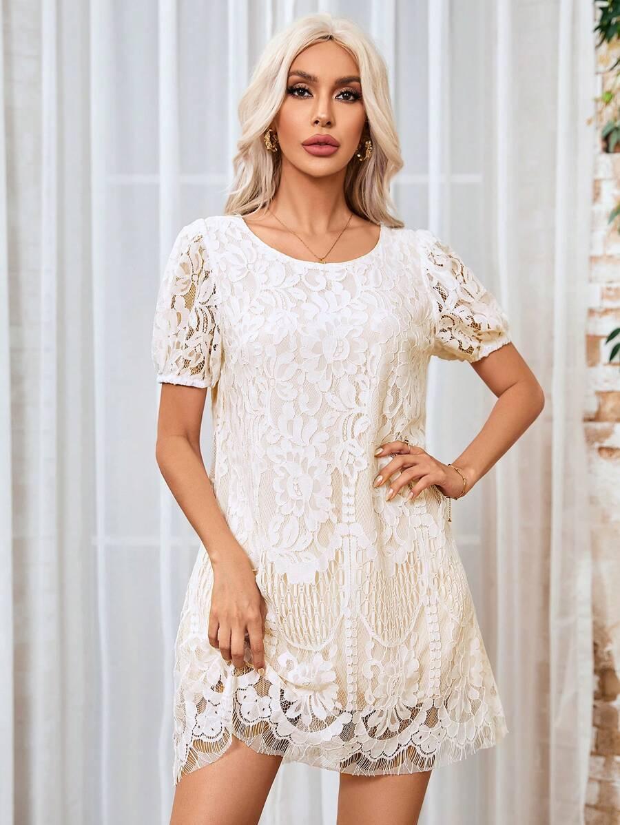 ELEGANCKA KORONKOWA SUKIENKA MINI 