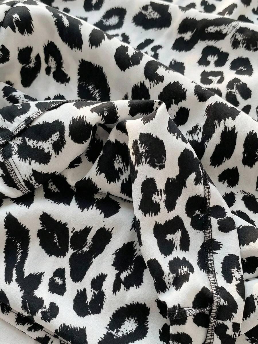 spodnie animal print kontrast 