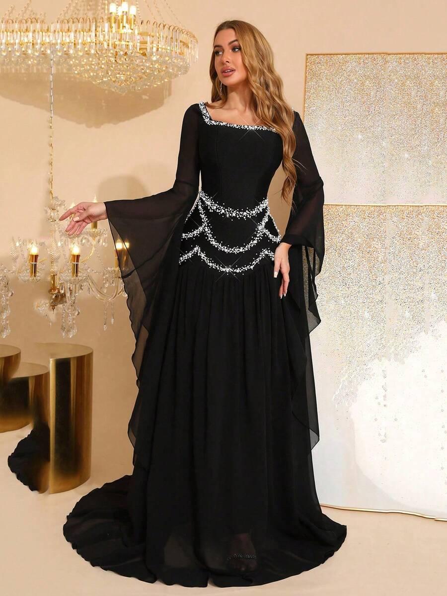 czarna maxi sukienka