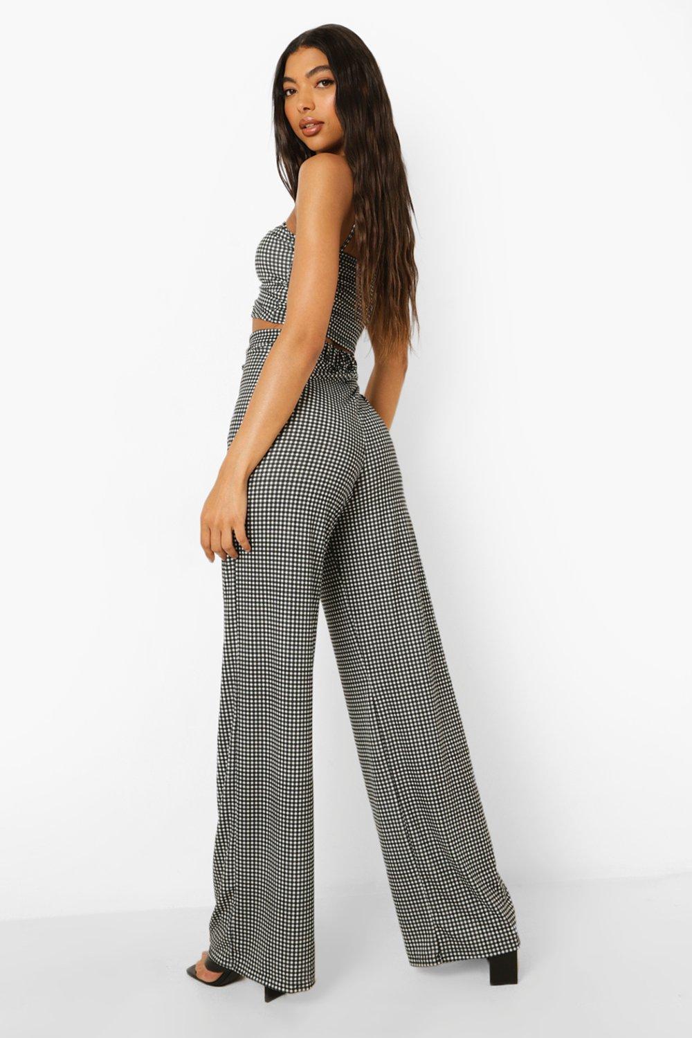 crop top na ramiączkach kratka