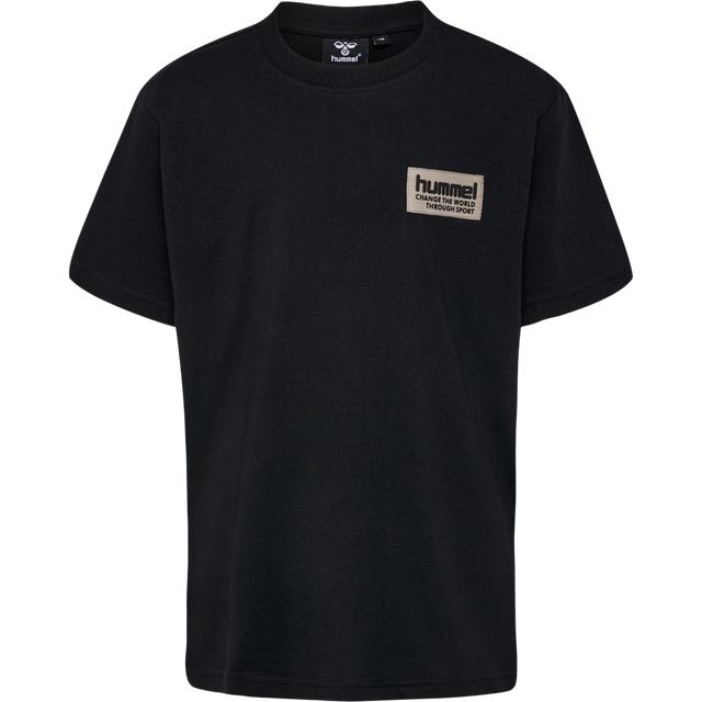 klasyczny czarny t-shirt naszywka logo