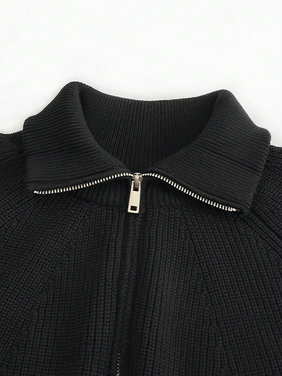 czarny sweter kołnierz zip