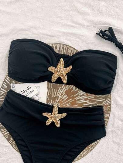 czarny komplet bikini 