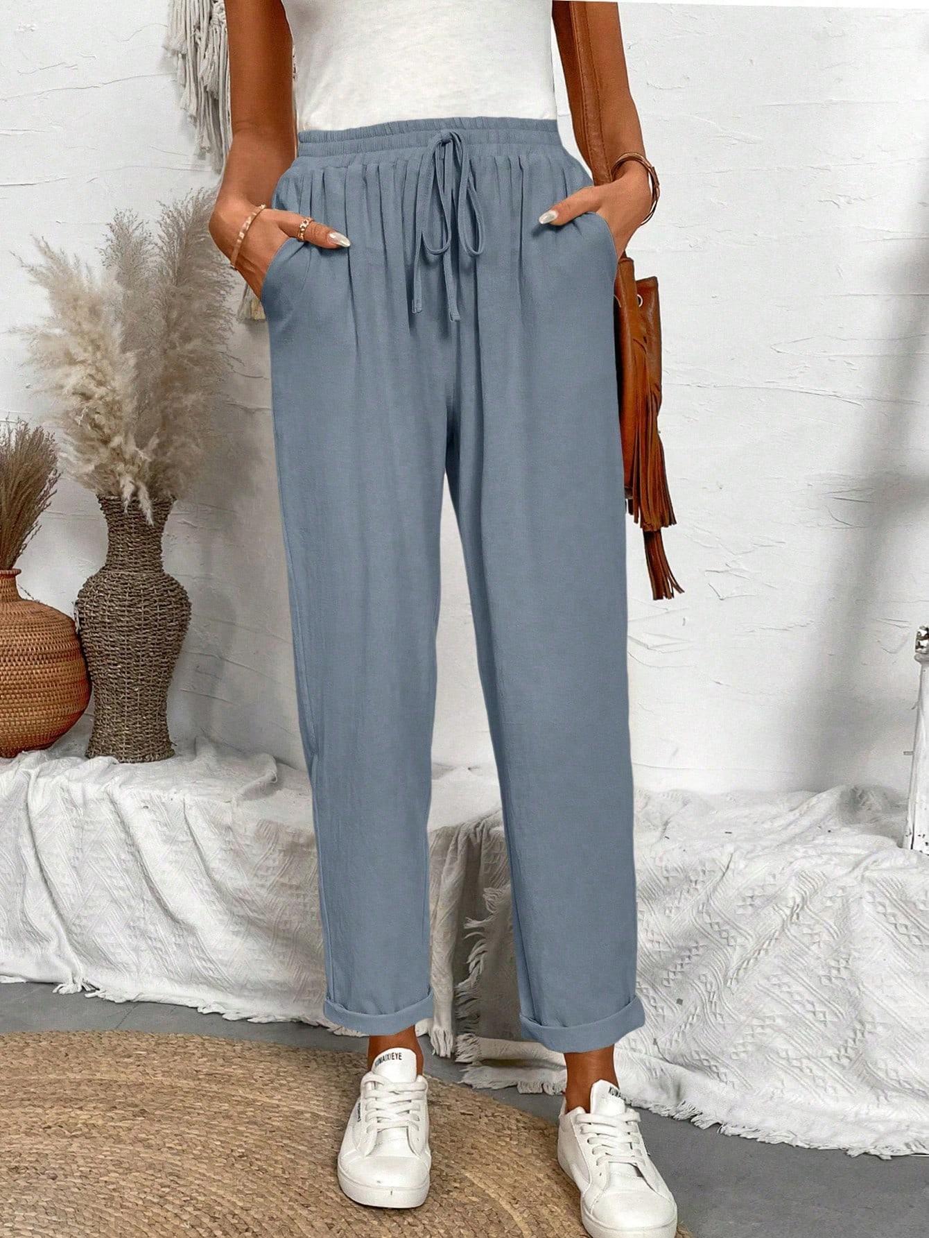 niebieskie spodnie casual