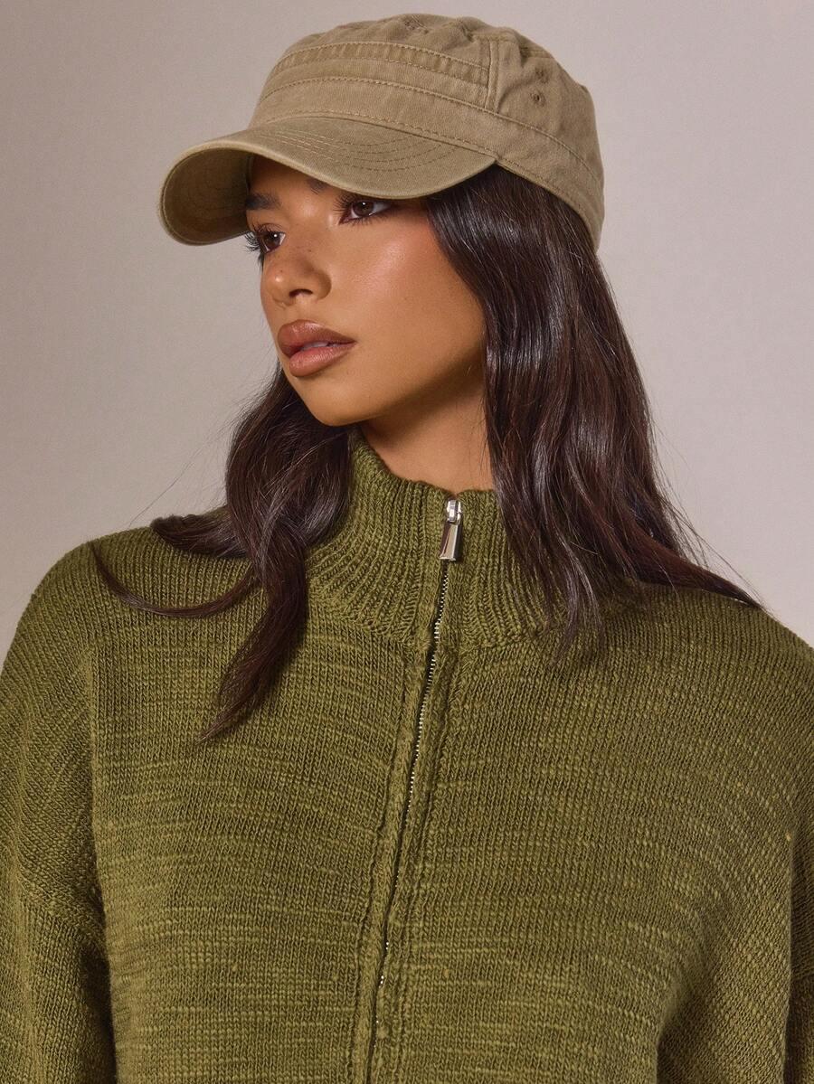 khaki czapka z daszkiem