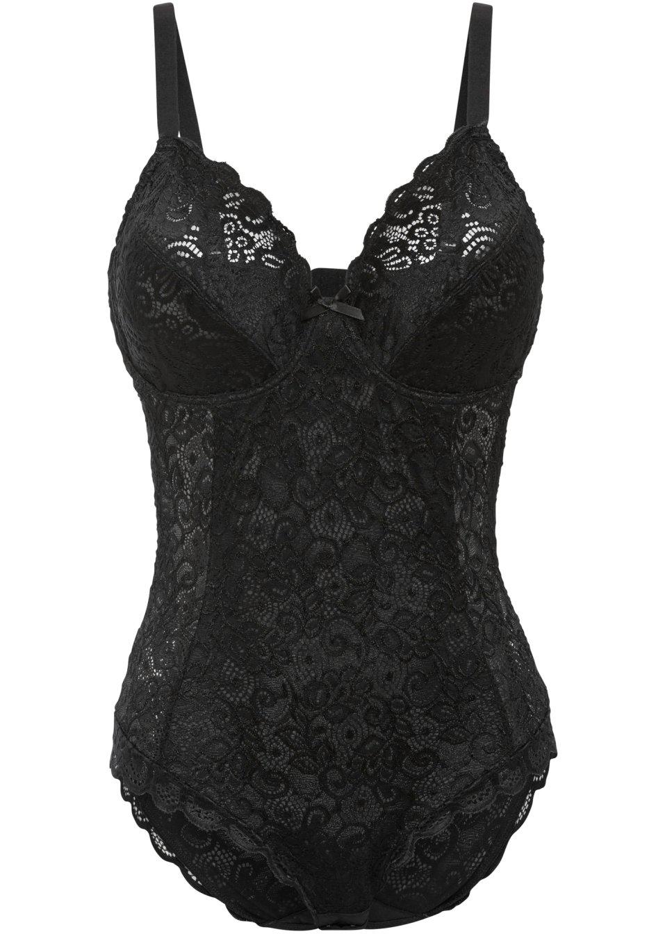 CZARNE KORONKOWE BODY