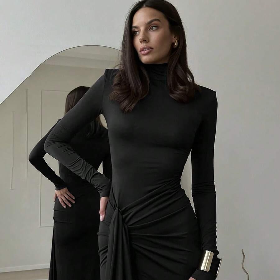 CZARNA MAXI SUKIENKA 