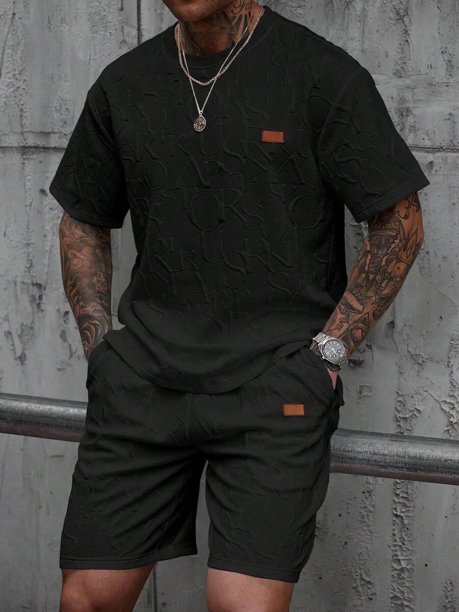 czarny t-shirt struktura