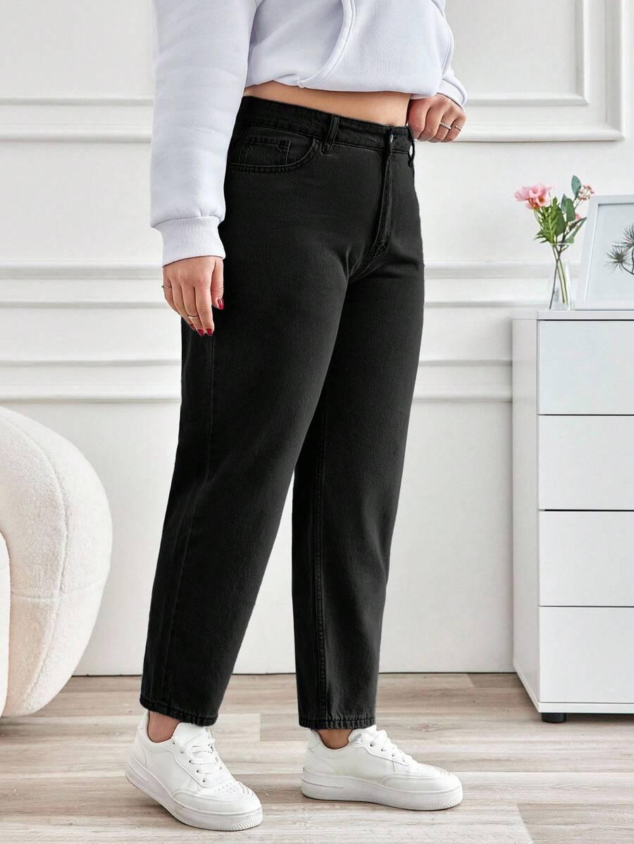 czarne spodnie jeans wysoki stan 