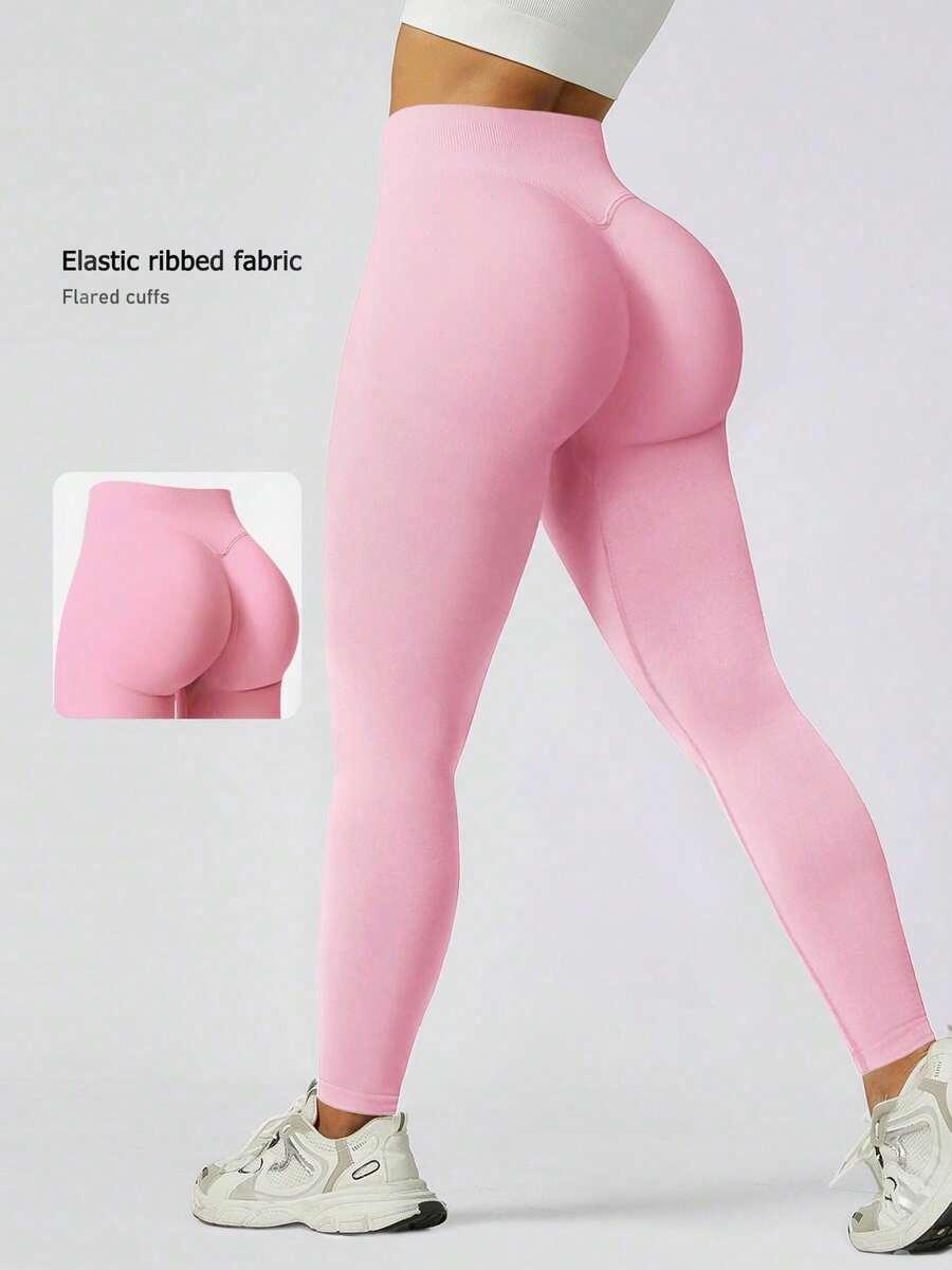 różowe legginsy sportowe