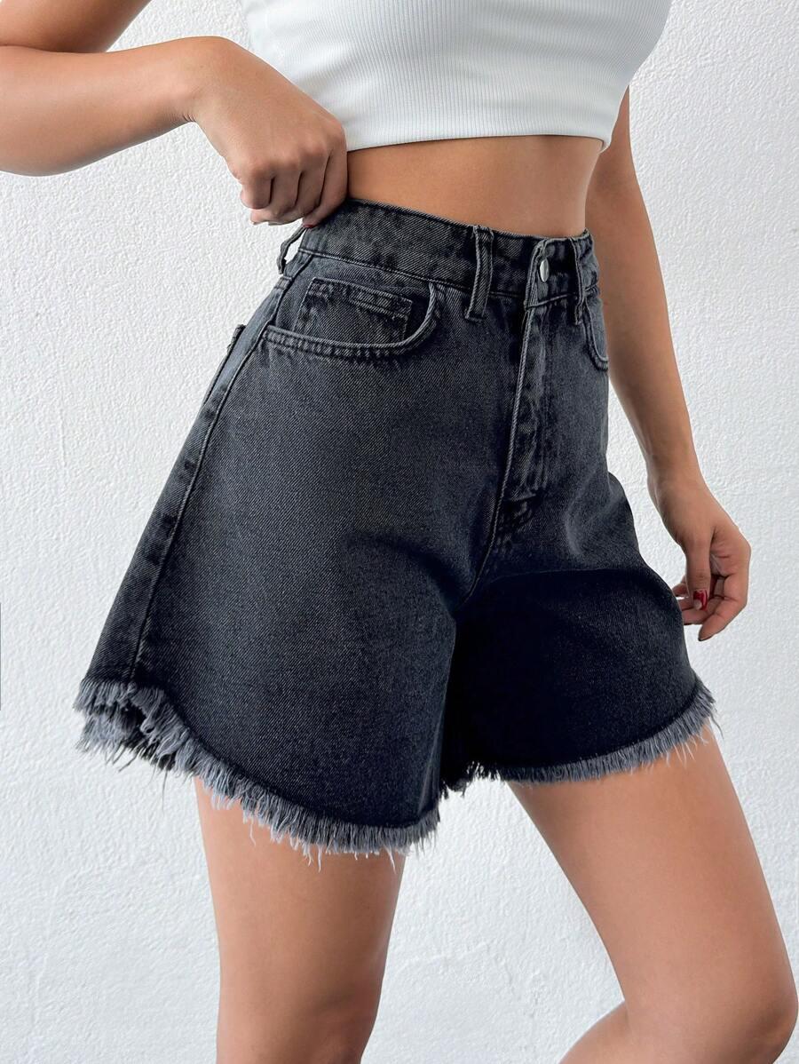 CZARNE SPODENKI JEANS
