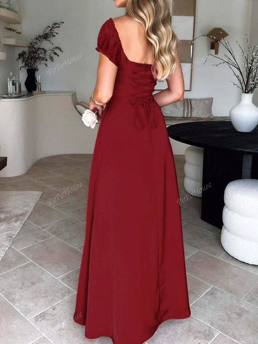 CZERWONA MAXI SUKIENKA