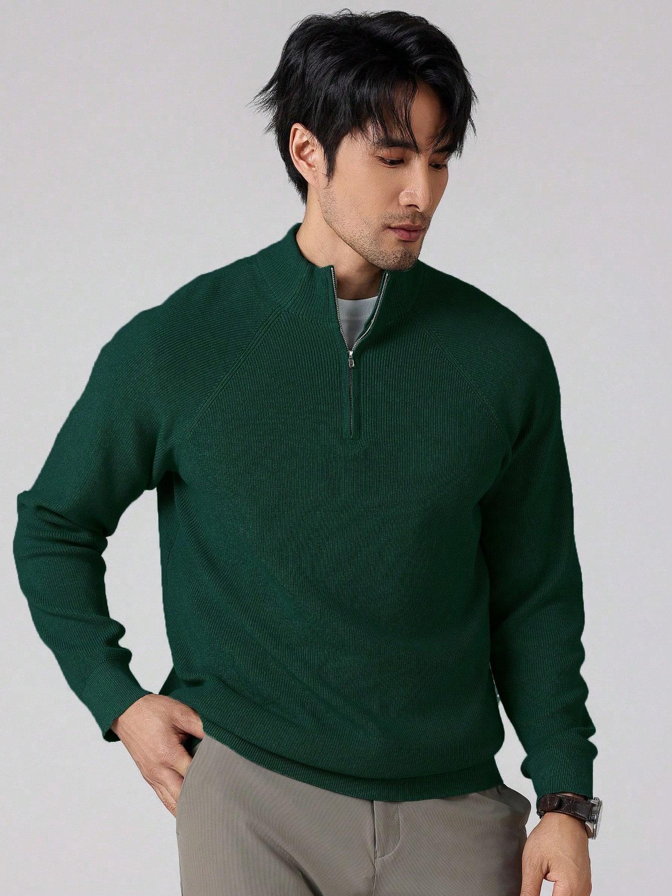 zielony sweter zip