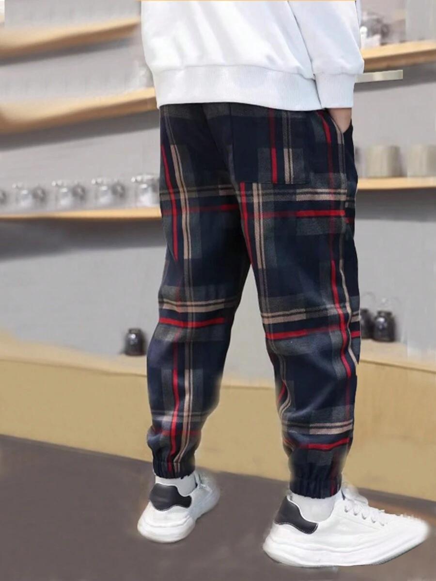 SPODNIE joggery wzór kratka