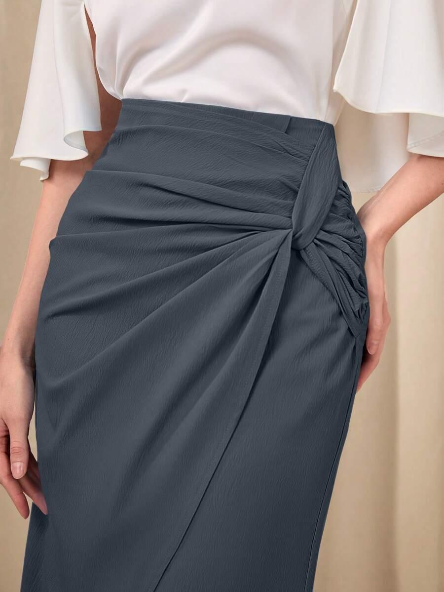 SZARA MIDI SPÓDNICA