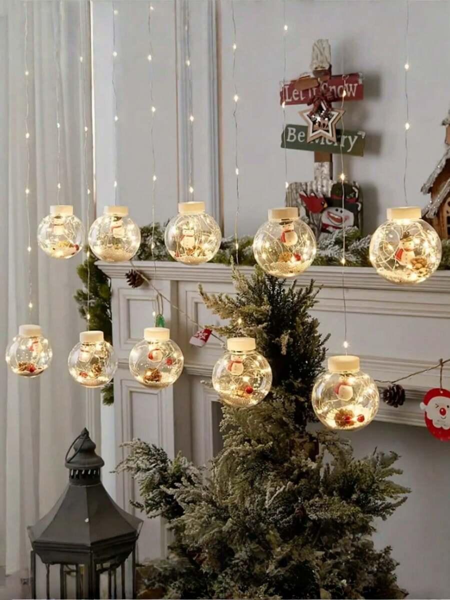 lampki led kule ze śniegiem