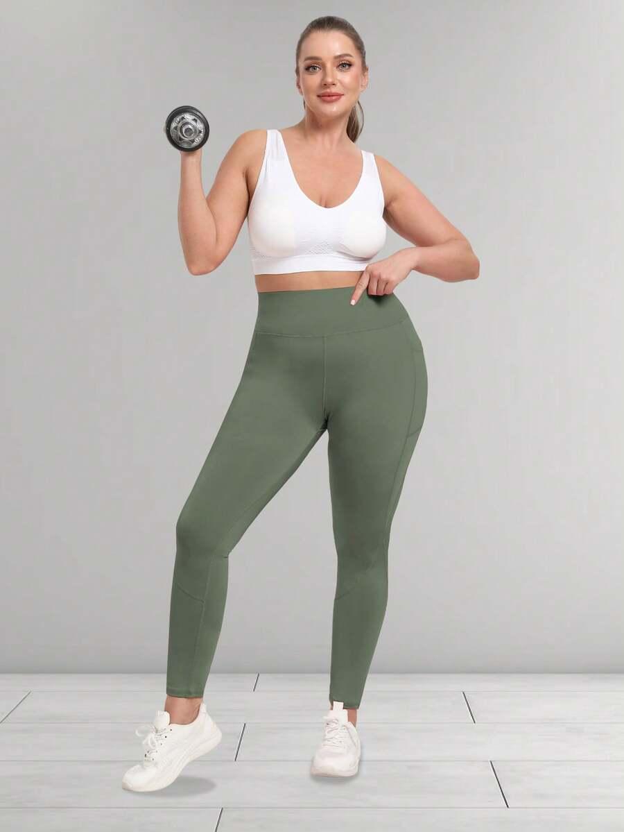 ZIELONE LEGGINSY WYSOKI STAN