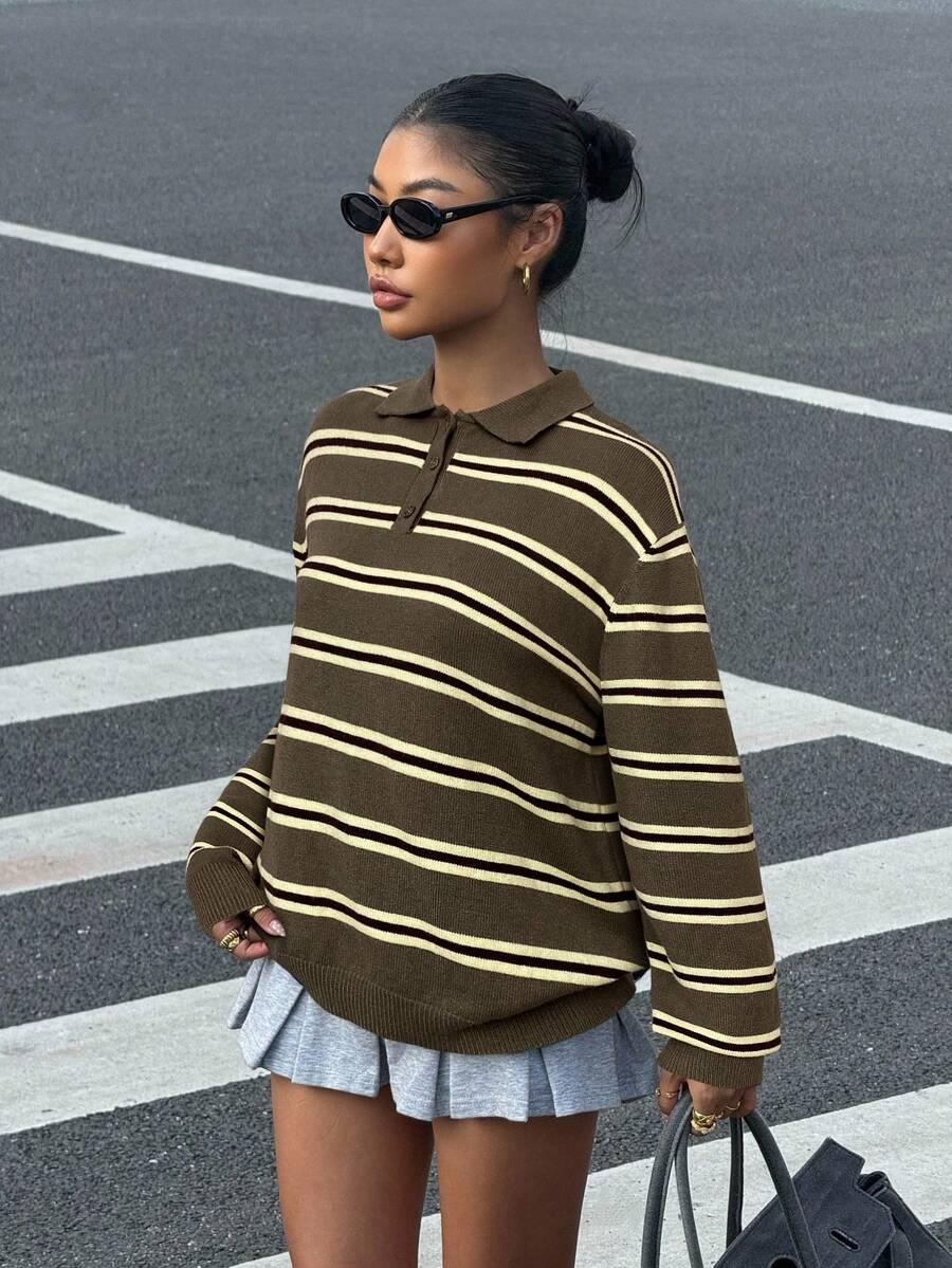 sweter w paski 