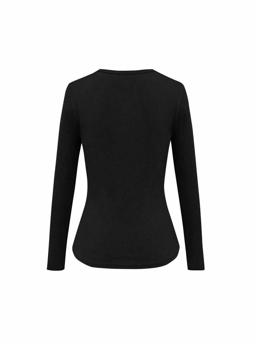 CZARNA BLUZKA V-NECK 