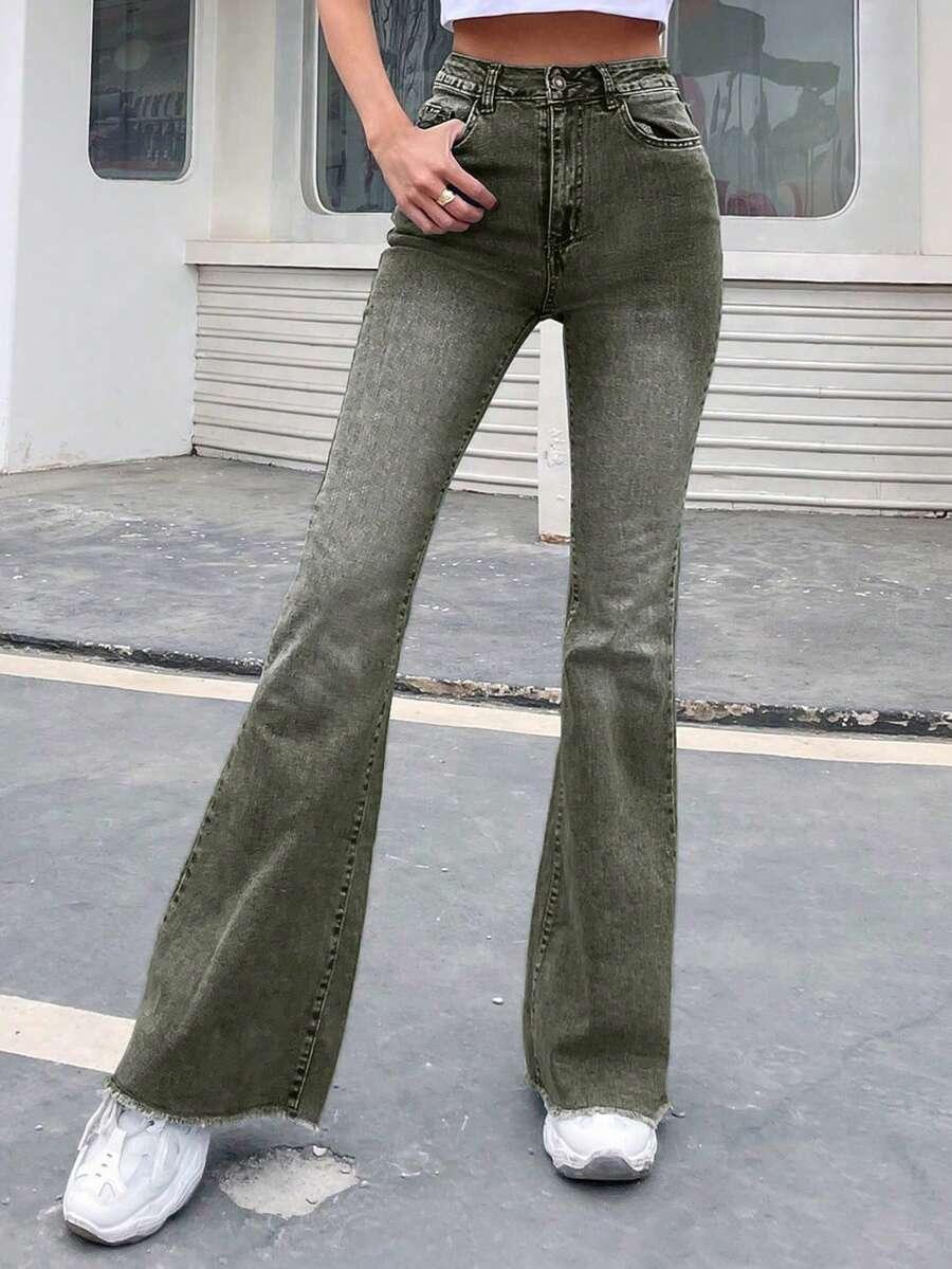 ZIELONE SPODNIE JEANS