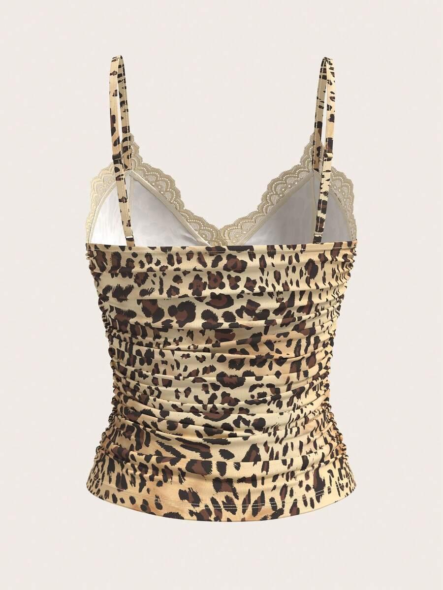 TOP ANIMAL PRINT koronka