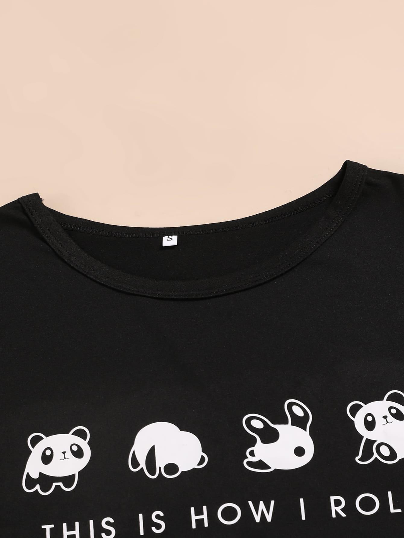 PIŻAMA KOMPLET T-SHIRT SPODNIE 