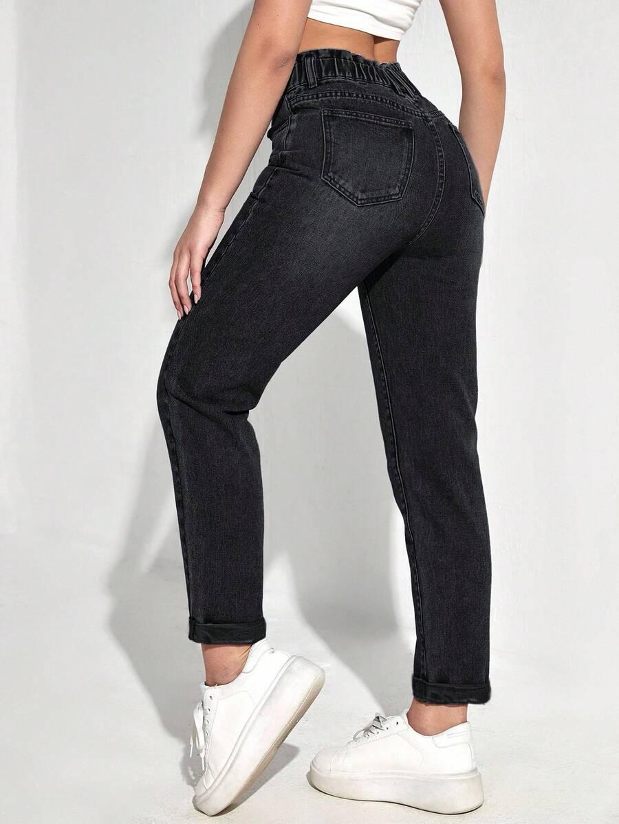 CZARNE SPODNIE JEANS