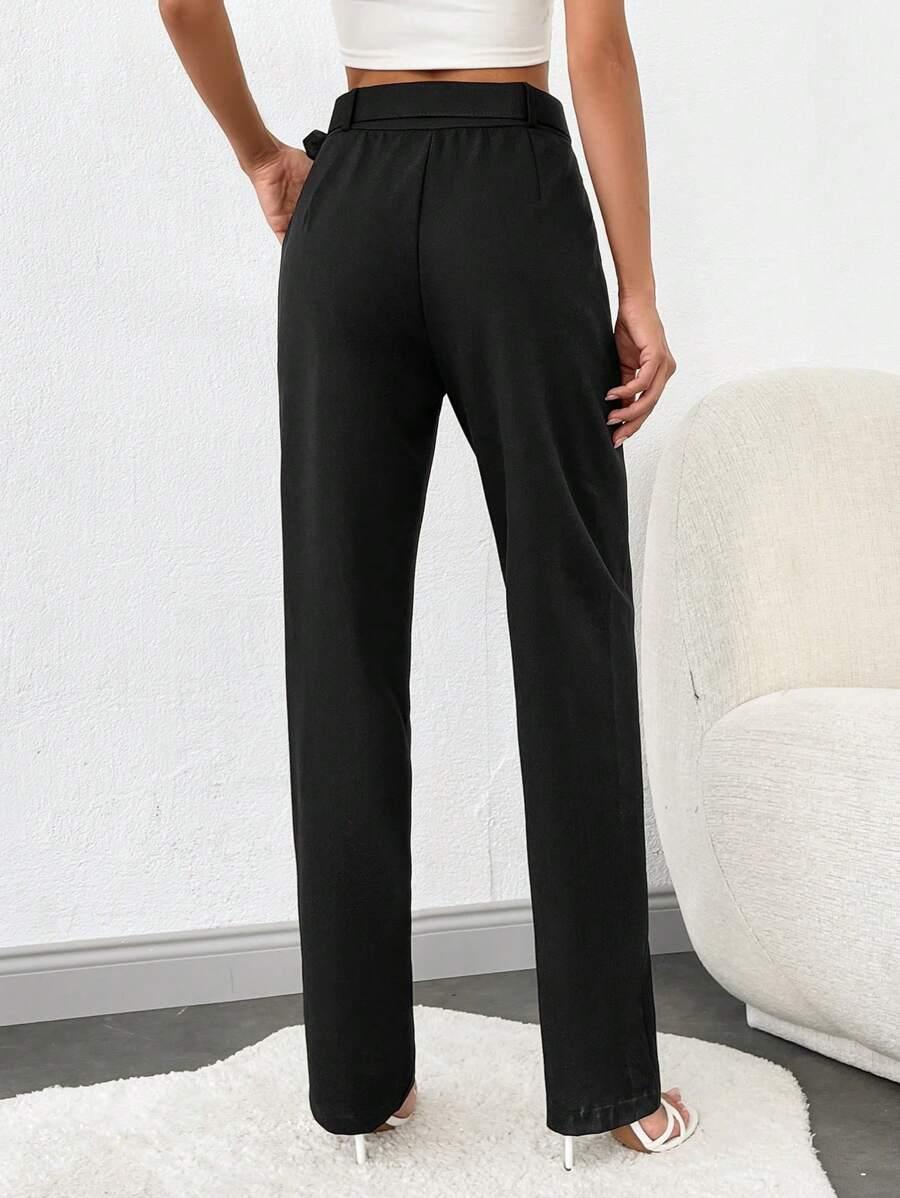 CZARNE ELEGANCKIE SPODNIE