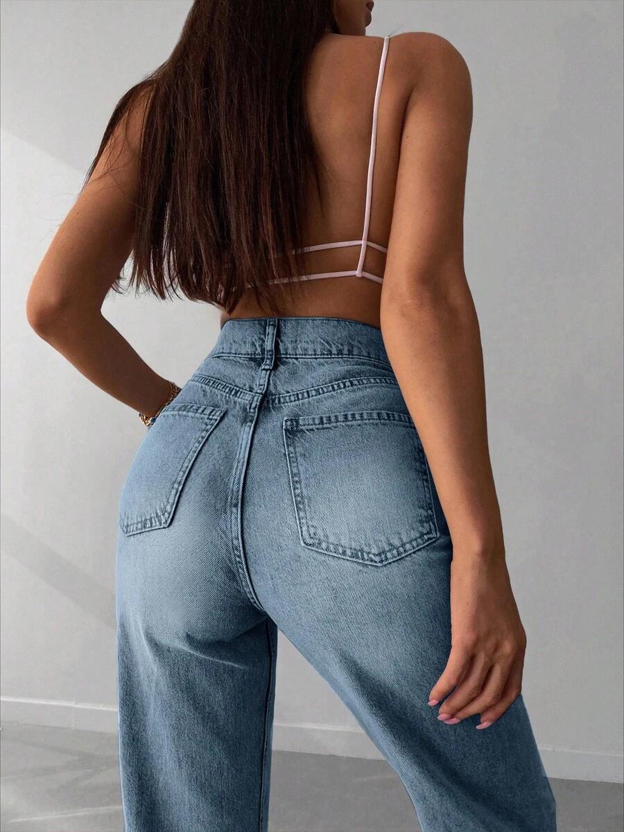 spodnie jeans wysoki stan