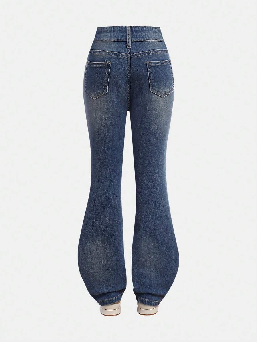 NIEBIESKIE SPODNIE JEANS DZWONY