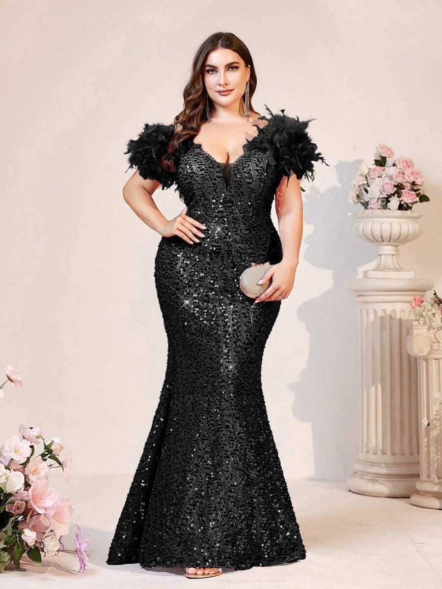 CZARNA SUKIENKA MAXI POŁYSK