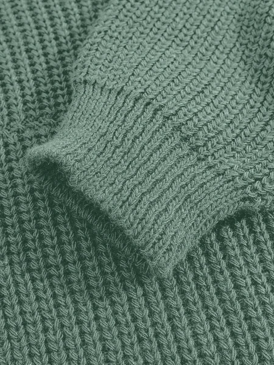 ZIELONY DZIANINOWY SWETER