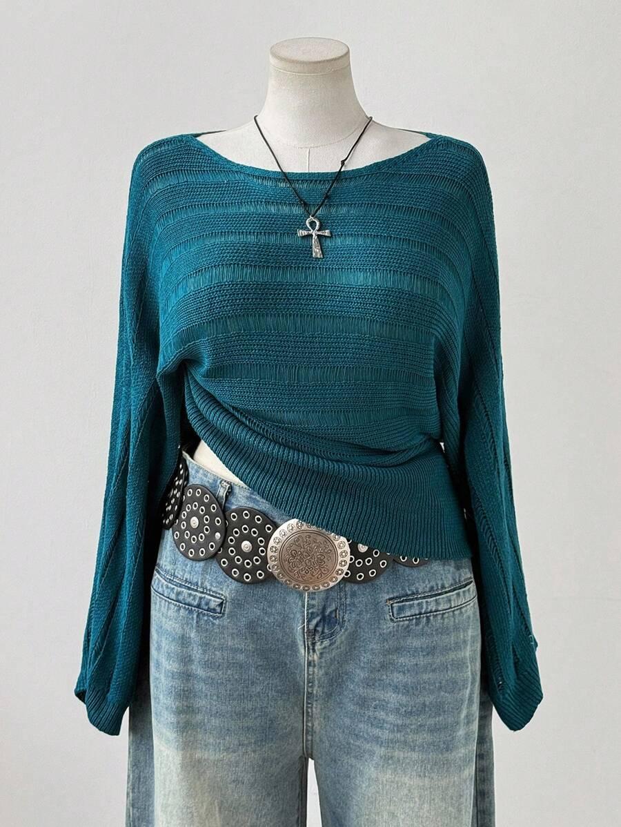 DZIANINOWY SWETER PASKI