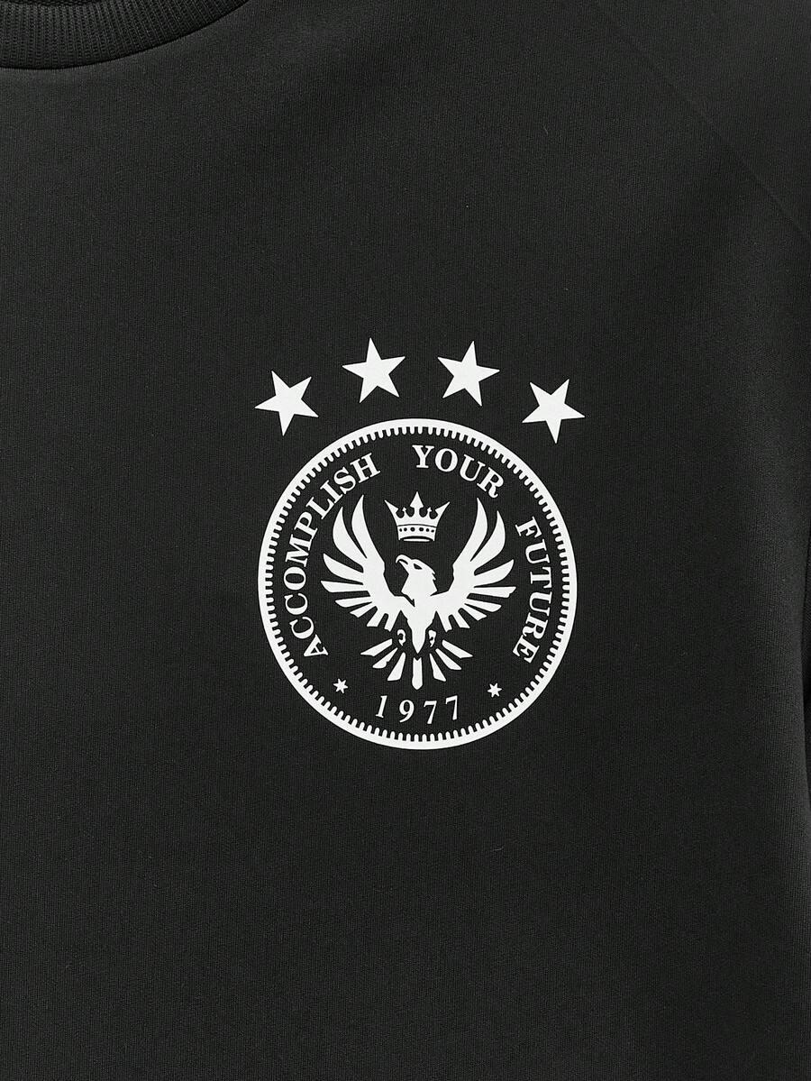 czarny t-shirt  z nadrukiem