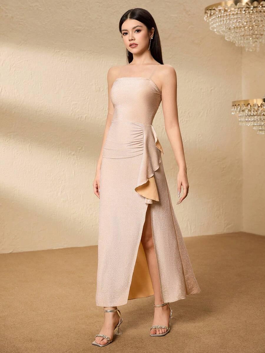 DZIEWCZĘCA SUKIENKA ELEGANCKA Z ROZCIĘCIEM