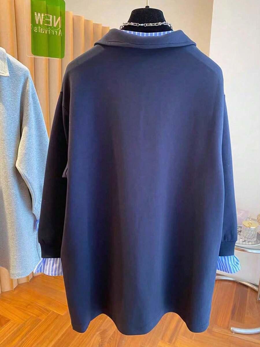 granatowa bluza oversize