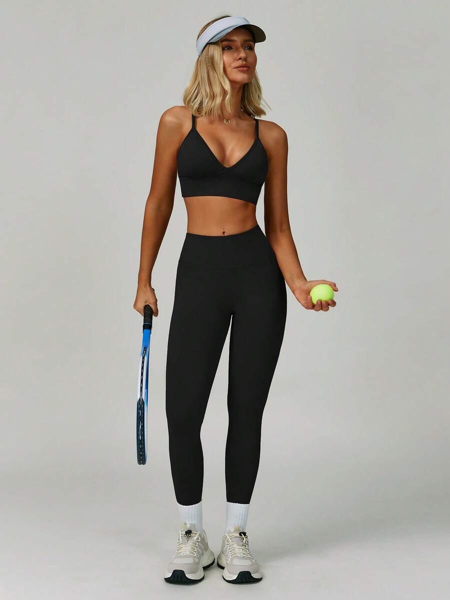 czarne legginsy sportowe